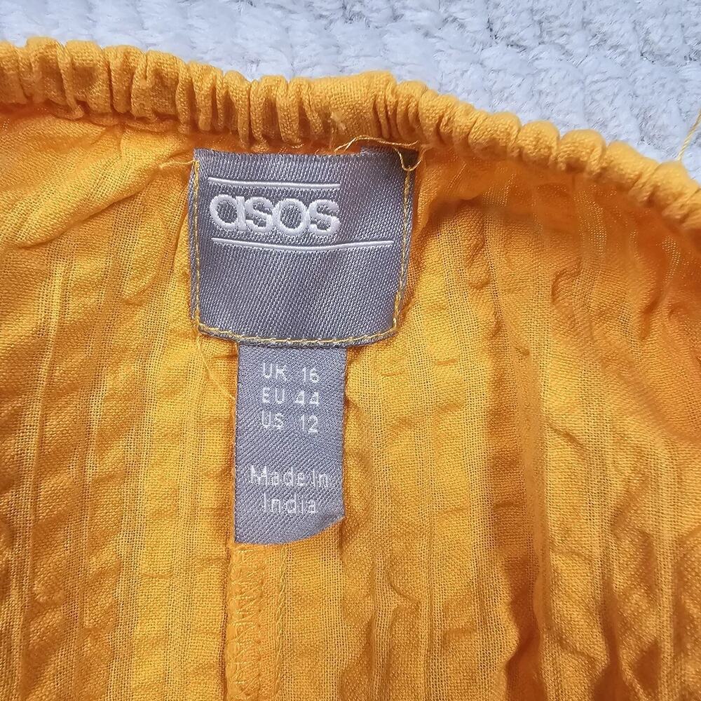 Asos Romper Womens 12 Yellow Halter Neck Open Back Shorts Romper - Picture 4 of 7